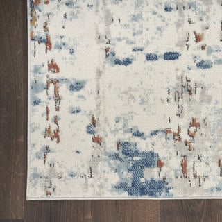 Nourison Concerto CNC01 Beige Blue Rust Area Rug Detail Image