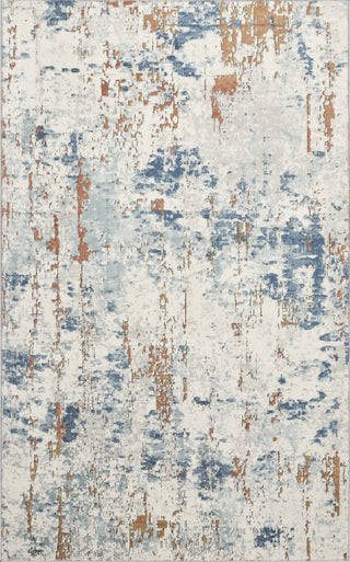 Nourison Concerto CNC01 Beige Blue Rust Area Rug 4' X 6'