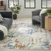 Nourison Concerto CNC01 Beige Blue Rust Area Rug Corner Image
