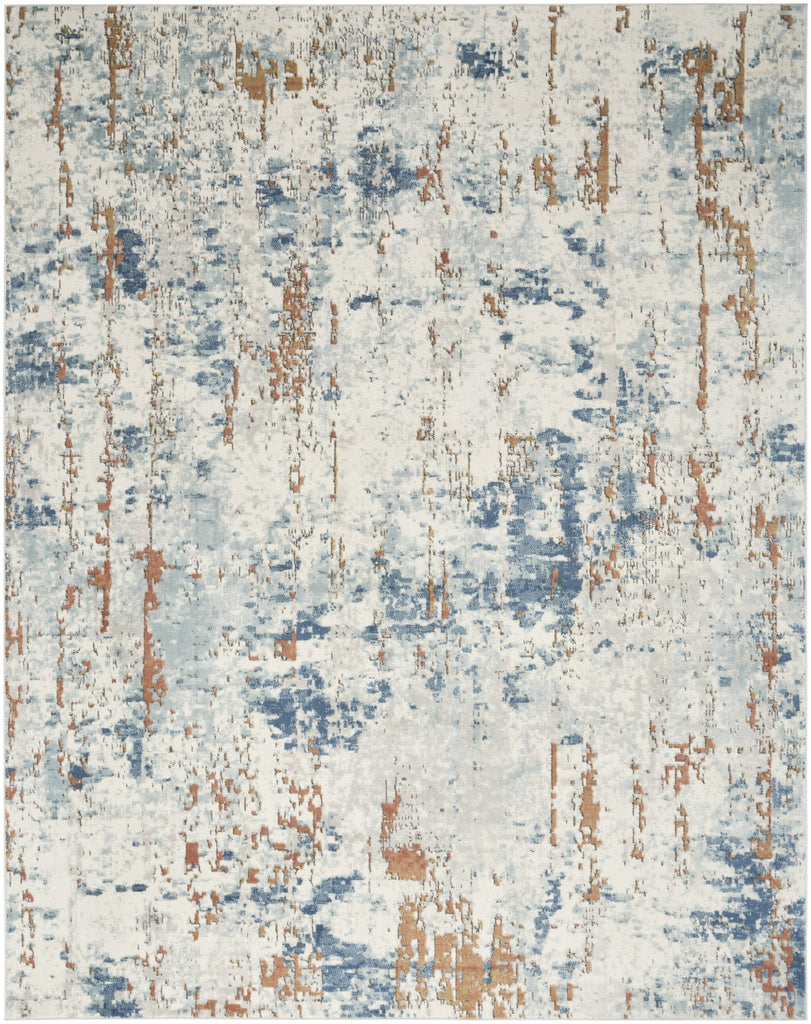 Nourison Concerto CNC01 Beige Blue Rust Area Rug main image