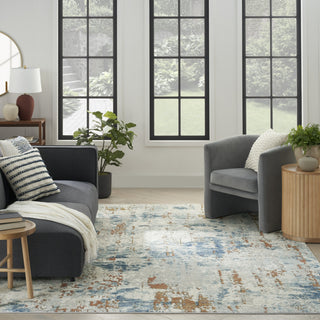 Nourison Concerto CNC01 Beige Blue Rust Area Rug Lifestyle Image