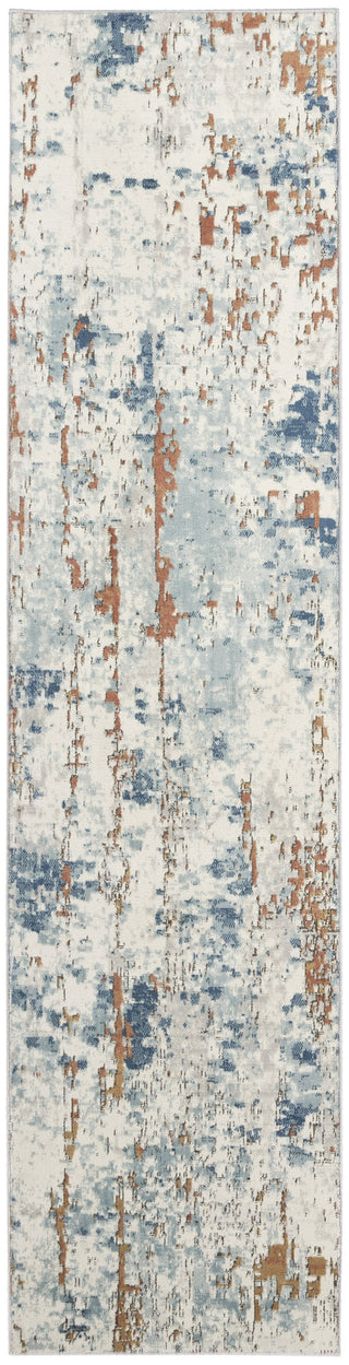 Nourison Concerto CNC01 Beige Blue Rust Area Rug Runner Image
