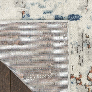 Nourison Concerto CNC01 Beige Blue Rust Area Rug Corner Image