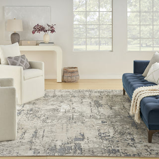 Nourison Concerto CNC01 Ivory Blue Grey Area Rug Lifestyle Image