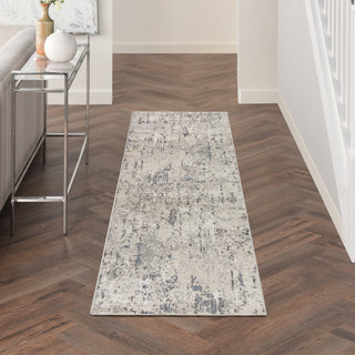 Nourison Concerto CNC01 Ivory Blue Grey Area Rug Corner Image