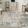 Nourison Concerto CNC01 Ivory Grey Blue Area Rug Corner Image