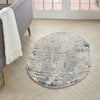 Nourison Concerto CNC01 Ivory Grey Blue Area Rug Corner Image