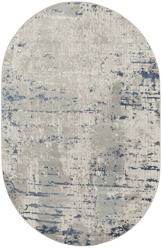 Nourison Concerto CNC01 Ivory Grey Blue Area Rug Oval Image