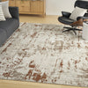 Nourison Concerto CNC01 Ivory Rust Area Rug Corner Image
