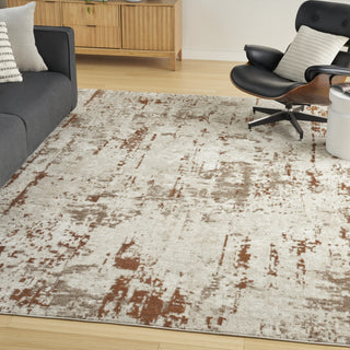 Nourison Concerto CNC01 Ivory Rust Area Rug Corner Image