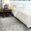 Nourison Concerto CNC16 Grey Ivory Blue Area Rug Corner Image