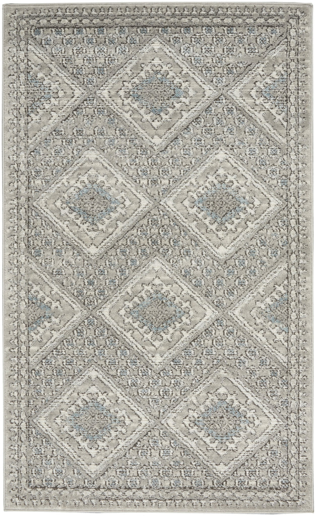 Nourison Concerto CNC16 Grey Ivory Blue Area Rug main image