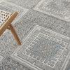 Nourison Concerto CNC16 Grey Ivory Blue Area Rug Corner Image