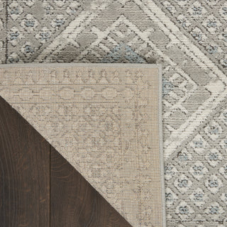 Nourison Concerto CNC16 Grey Ivory Blue Area Rug Corner Image