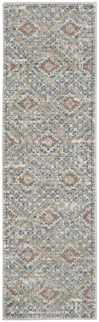 Nourison Concerto CNC16 Grey Ivory Blue Area Rug Main Image