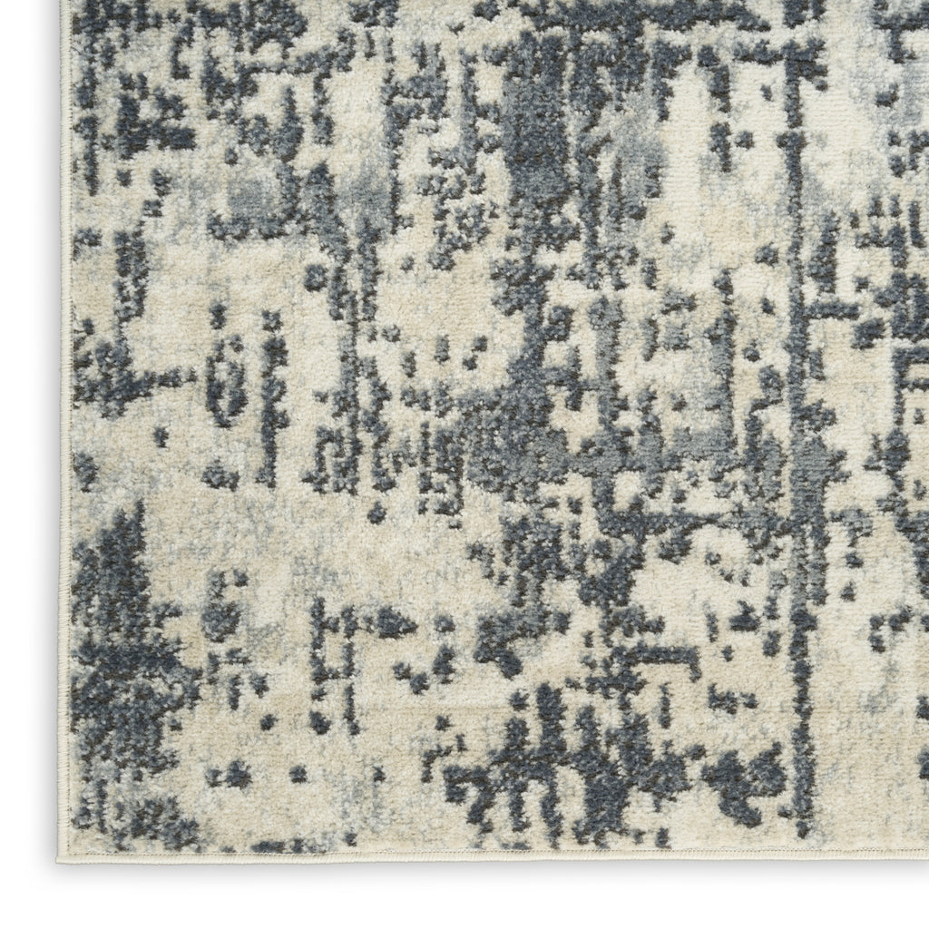 Nourison Concerto CNC17 Ivory Grey Area Rug Corner Image