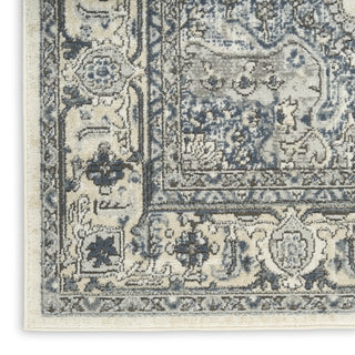 Nourison Concerto CNC18 Ivory Navy Area Rug Corner Image