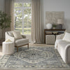 Nourison Concerto CNC18 Ivory Navy Area Rug Room Scene Feature