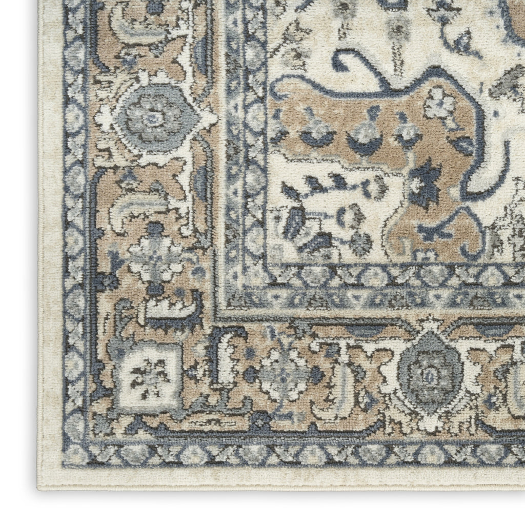 Nourison Concerto CNC18 Ivory Taupe Area Rug Corner Image