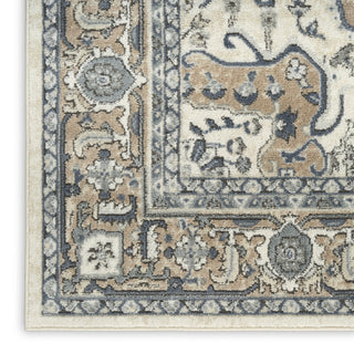 Nourison Concerto CNC18 Ivory Taupe Area Rug Corner Image