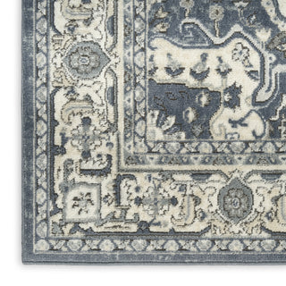 Nourison Concerto CNC18 Navy Ivory Area Rug Corner Image