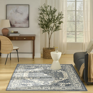 Nourison Concerto CNC18 Navy Ivory Area Rug Room Scene 2
