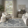 Nourison Concerto CNC18 Navy Ivory Area Rug Room Scene Feature