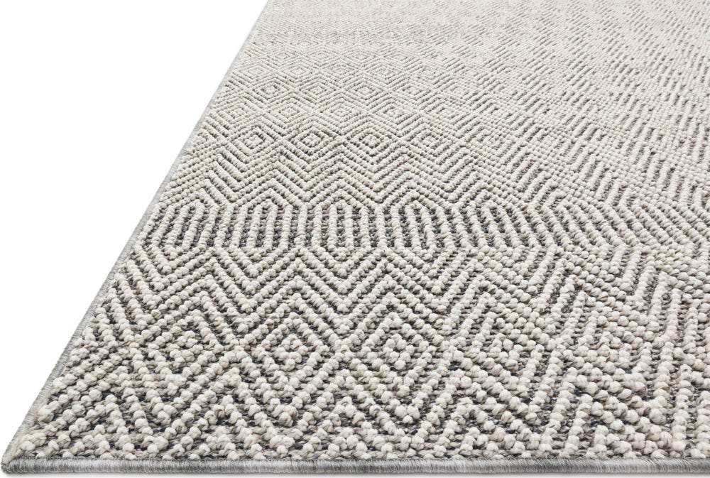 Loloi Cole COL-02 Grey/Bone Area Rug Round Image Feature
