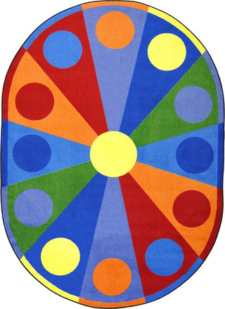 Joy Carpets Kid Essentials Color Wheel Multi Area Rug