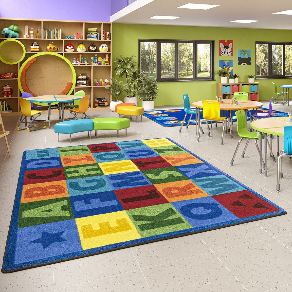 Joy Carpets Kid Essentials Colorful Learning Multi Area Rug