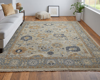 Feizy Corbitt 0612F Blue/Brown/Gray Area Rug Lifestyle Image Feature