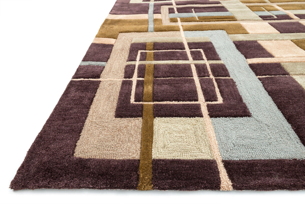 Loloi Abacus AC-05 Mocha / Multi Area Rug Corner Feature