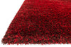 Loloi II Barcelona Shag BS-01 Red / Brown Area Rug Corner