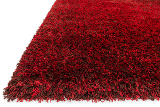 Loloi II Barcelona Shag BS-01 Red / Brown Area Rug Corner