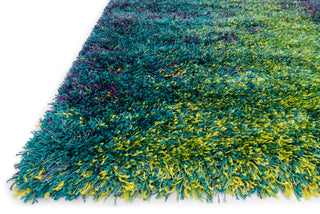 Loloi II Barcelona Shag BS-03 Peacock / Lime Area Rug Corner