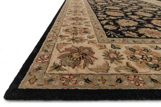 Loloi Elegante EG-04 Black / Ivory Area Rug Corner Feature