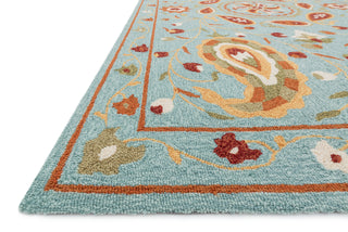 Loloi Francesca FC-53 Aqua / Spice Area Rug Corner