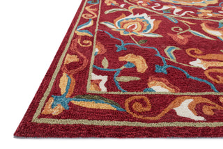 Loloi Francesca FC-54 Red / Sage Area Rug Corner