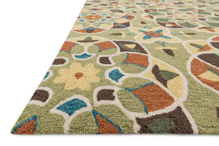 Loloi Francesca FC-55 Green / Spice Area Rug Corner Feature