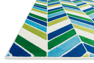 Loloi Gracie HGE01 Ivory / Blue Area Rug Corner