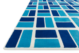 Loloi Gracie HGE04 Ivory / Blue Area Rug Corner