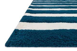 Loloi Lola Shag LL-01 Navy / White Area Rug Corner