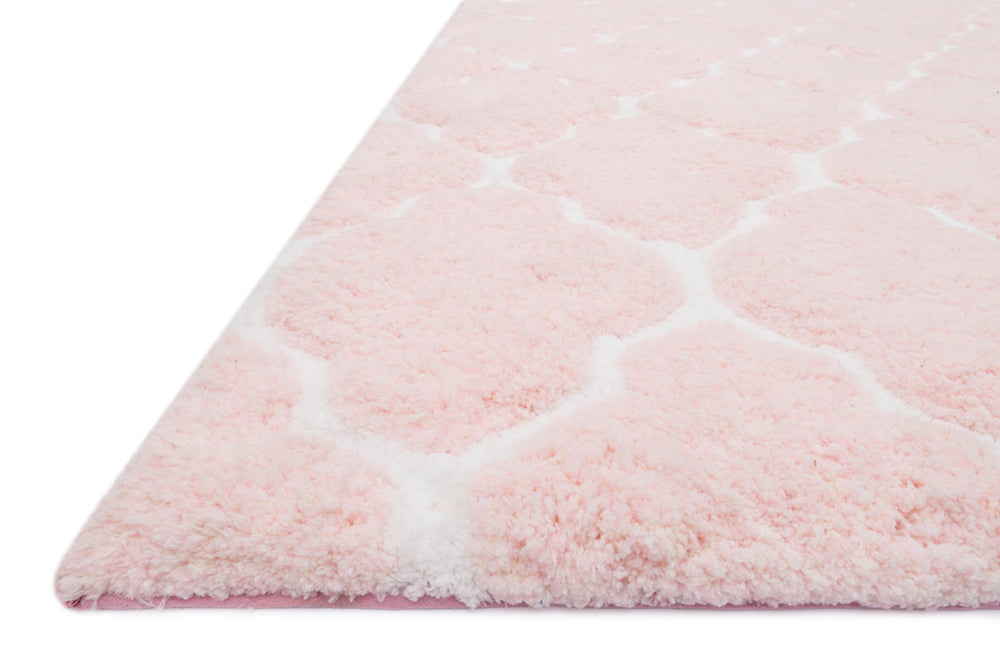 Loloi Lola Shag LL-05 Blush / Ivory Area Rug Corner Feature