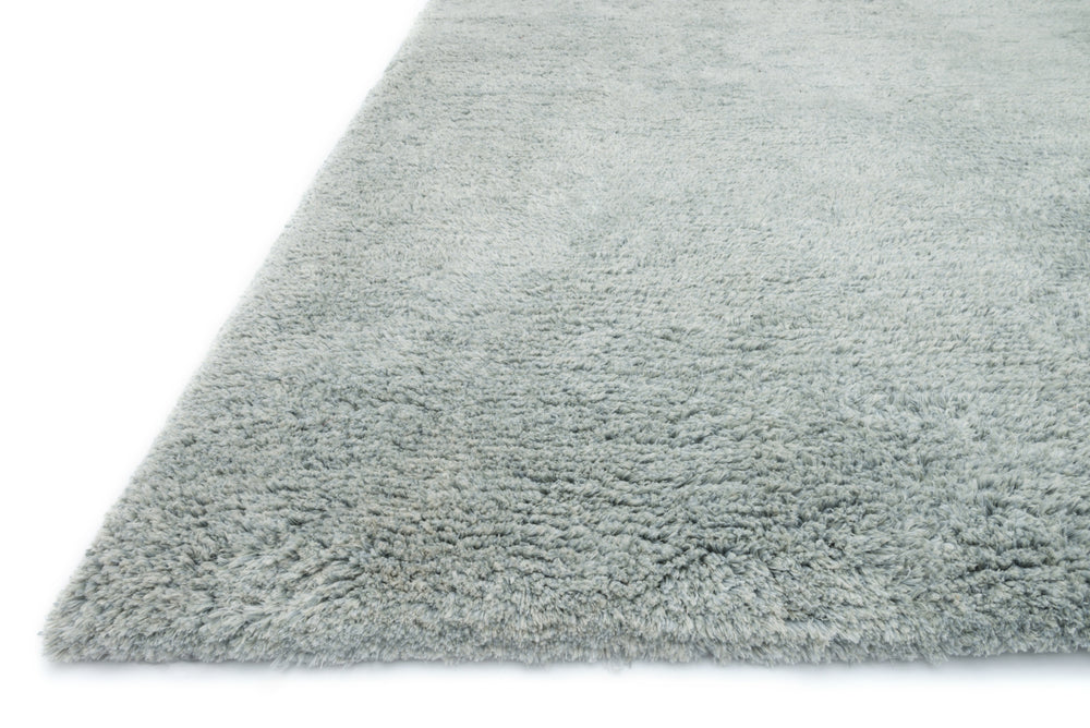 Loloi Mason Shag MH-01 Grey Mist Area Rug Corner Feature