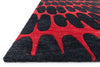Loloi Nova NV-05 Red / Black Area Rug Corner Feature