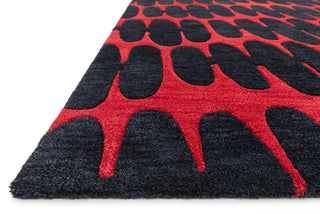 Loloi Nova NV-05 Red / Black Area Rug Corner Feature