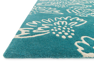 Loloi Nova NV-06 Teal / Ivory Area Rug Corner