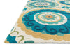 Loloi Olivia HOL07 Ivory / Aqua Area Rug Corner