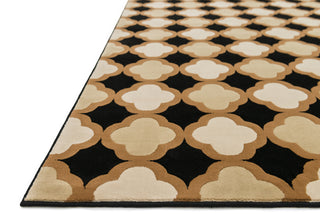 Loloi Shelton HSH04 Black / Camel Area Rug Corner Feature