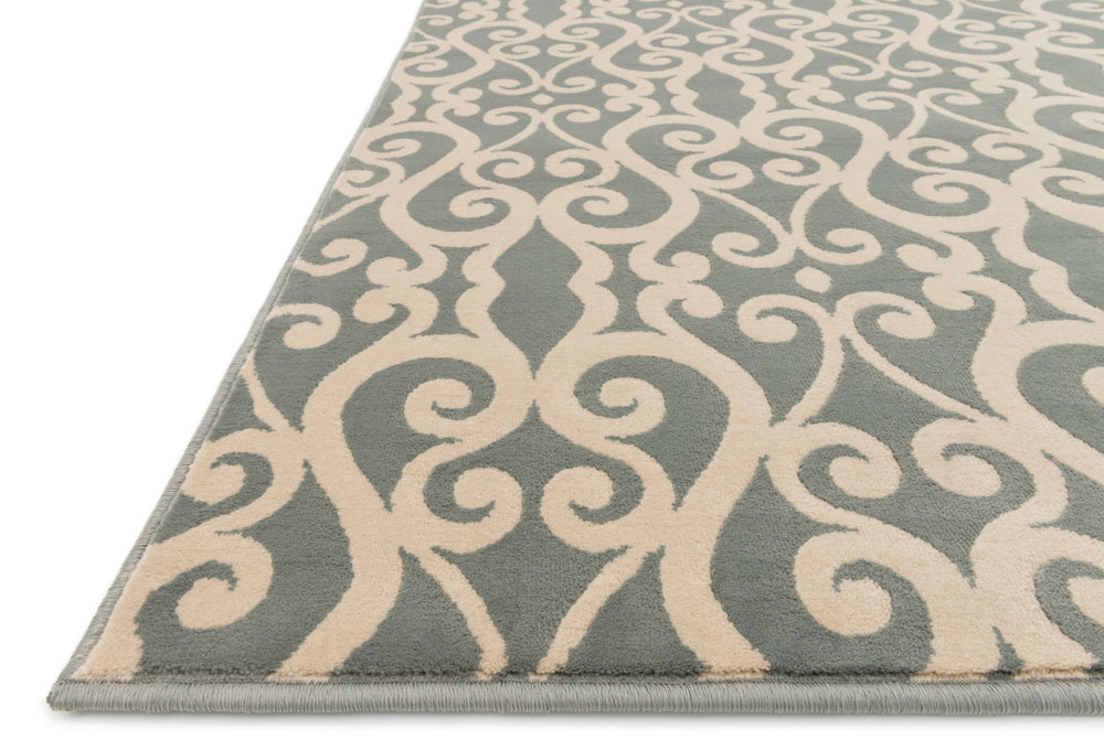 Loloi Shelton HSH05 Mist / Ivory Area Rug Corner Feature